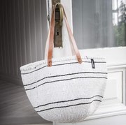 Mifuko - Medium Shopper basket Black and White Stripes