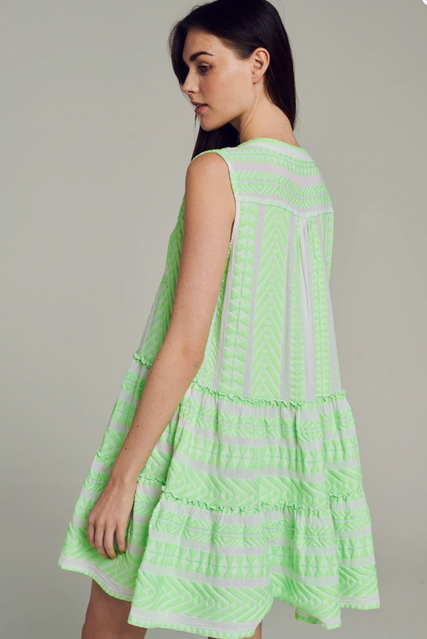 Ella Dress - Neon Green Sleeveless