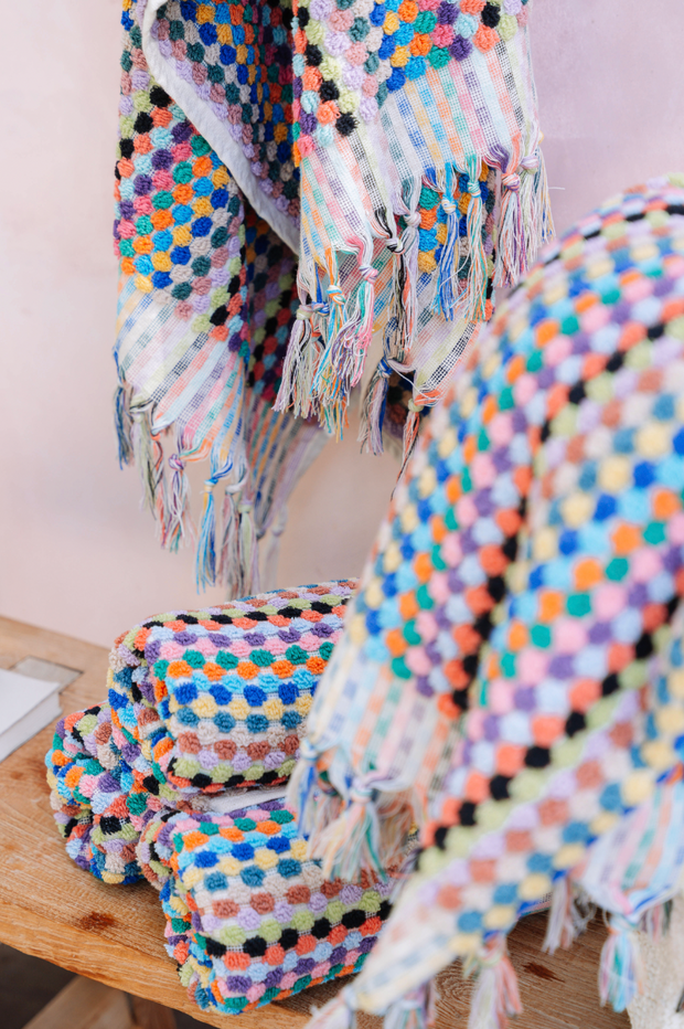Pom Pom Turkish Bath / Pool Towel - Multi