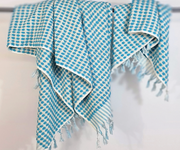 Pom Pom Turkish Bath / Pool  Towel - Turquoise