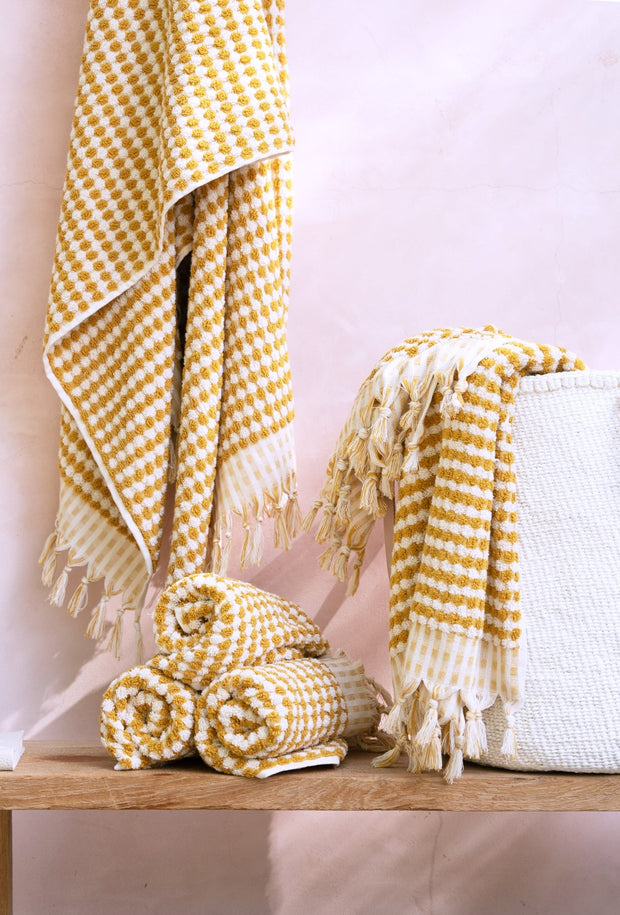 Pom PomTurkish Bath / Pool  Towel - Gold