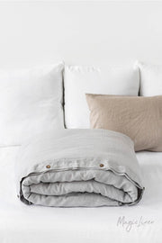 Light Grey Linen Duvet Cover Set (3 PCS)